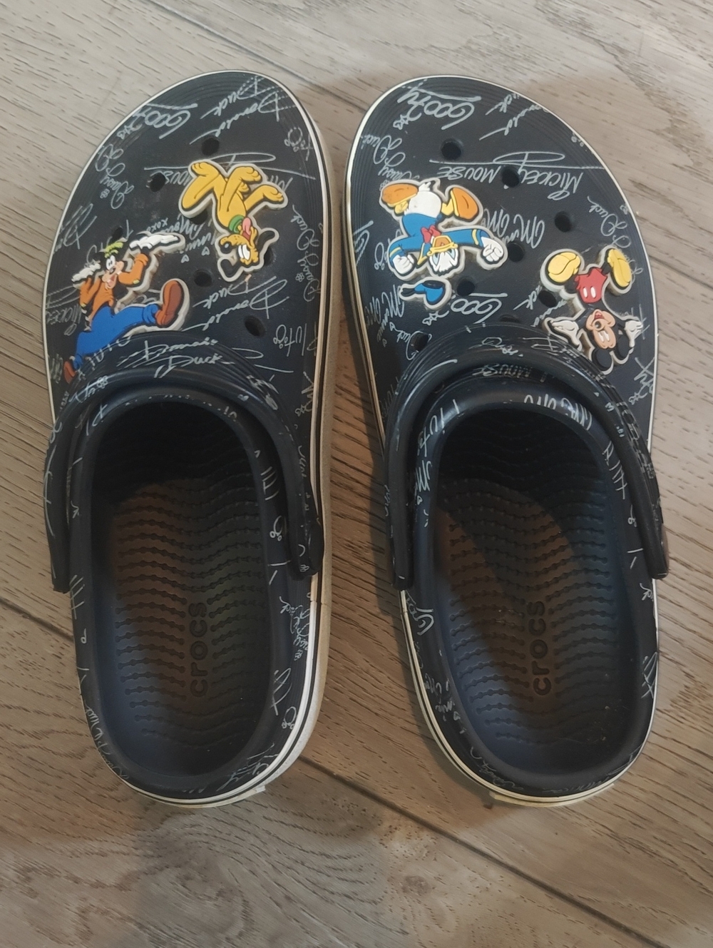 CROCS Black with Disney Characters Used
